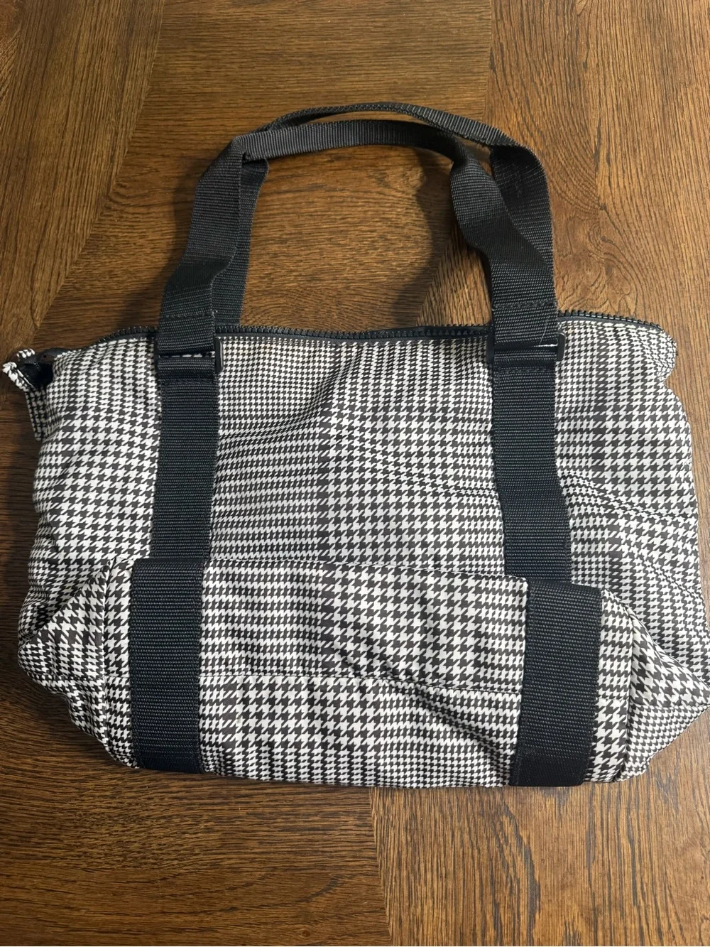Lauren Ralph Lauren Vintage Houndstooth Large satchel purse zip Tote Bag Vintage